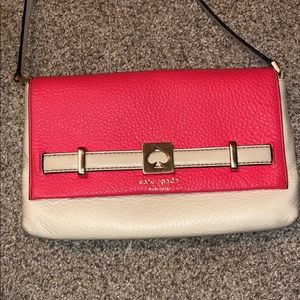 Pink / White Kate Spade Cross Body Purse